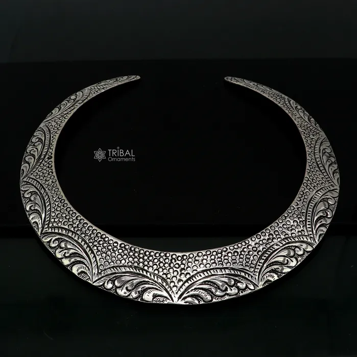Necklaces TRIBAL ORNAMENTS Vintage Indian traditional style trendy 925 sterling silver customized chitaikandrai work Chokar necklace choker tribal jewelry SET679 Necklaces TRIBAL ORNAMENTS Vintage Indian traditional style trendy 925 sterling silver customized chitaikandrai work Chokar necklace choker tribal jewelry SET679
