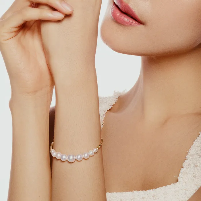 Pearly Lustre Bracelets 18K Solid Gold Akoya Pearl Bracelet KB00044