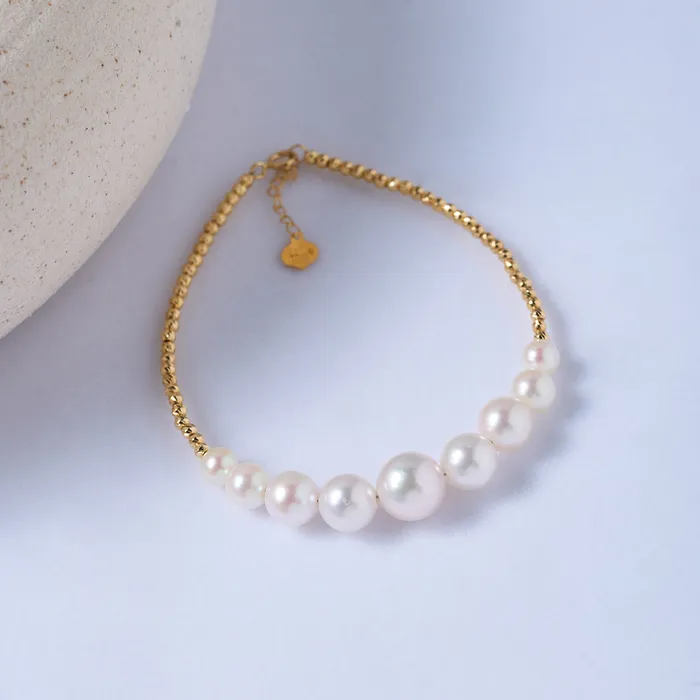 Pearly Lustre Bracelets 18K Solid Gold Akoya Pearl Bracelet KB00044