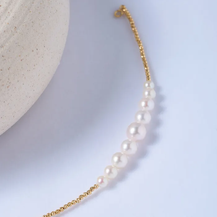 Pearly Lustre Bracelets 18K Solid Gold Akoya Pearl Bracelet KB00044