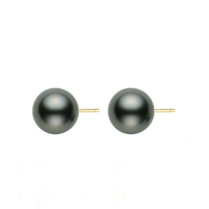 Pearly Lustre Earrings 18K Gold Top Lustre Tahitian Pearl Stud Earrings KE00186 Pearly Lustre Earrings 18K Gold Top Lustre Tahitian Pearl Stud Earrings KE00186