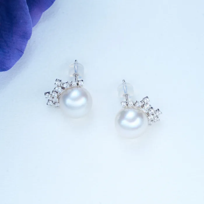 Pearly Lustre Earrings 18k Solid Gold Australian White Pearl Earring KE00204 Pearly Lustre Earrings 18k Solid Gold Australian White Pearl Earring KE00204