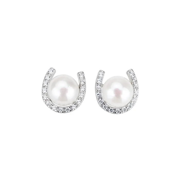 Pearly Lustre Earrings Elegant Freshwater Pearl Earrings WE00069