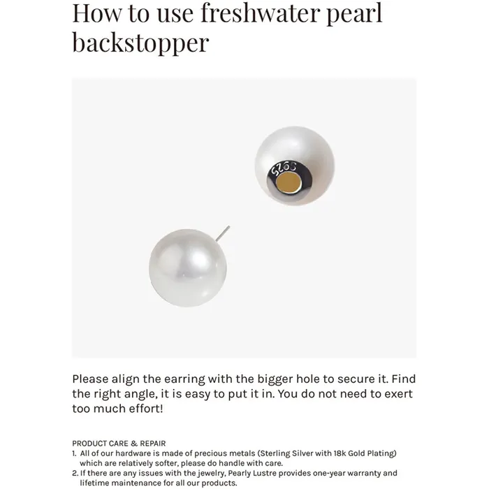 Pearly Lustre Earrings Elegant Freshwater Pearl Earrings WE00069