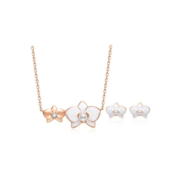 Pearly Lustre Earrings Top Grade Freshwater Pearl Set WS00120 ORCHID
