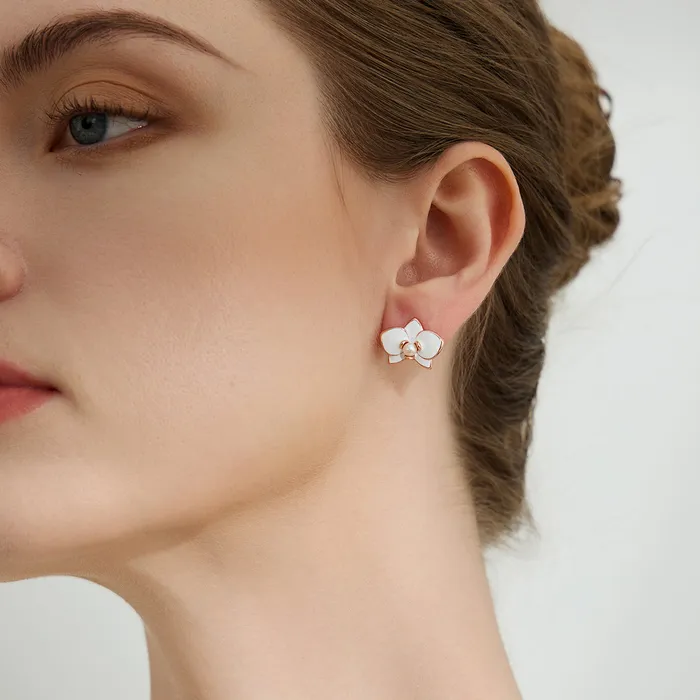Pearly Lustre Earrings Top Grade Freshwater Pearl Set WS00120 ORCHID