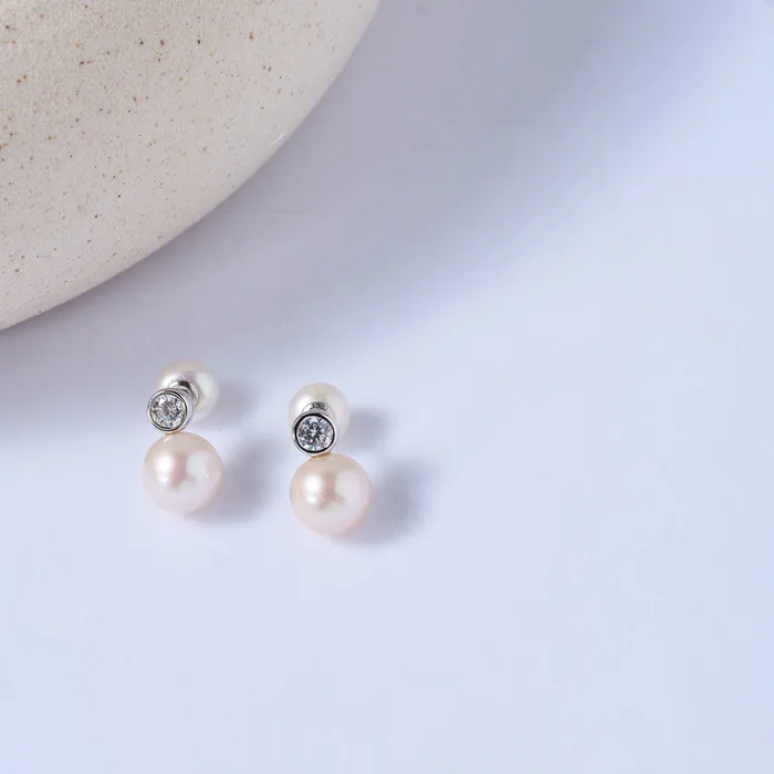 Pearly Lustre Earrings Top Grade Freshwater Pearl Set WS00122 BUBBLE