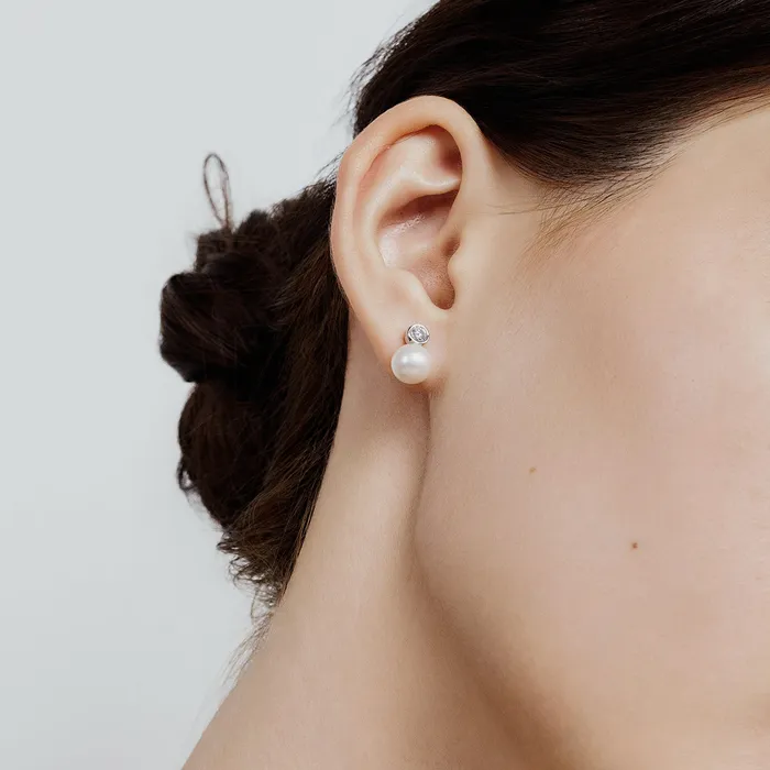 Pearly Lustre Earrings Top Grade Freshwater Pearl Set WS00122 BUBBLE