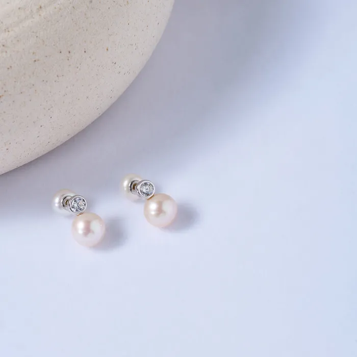 Pearly Lustre Earrings Top Grade Freshwater Pearl Set WS00122 BUBBLE