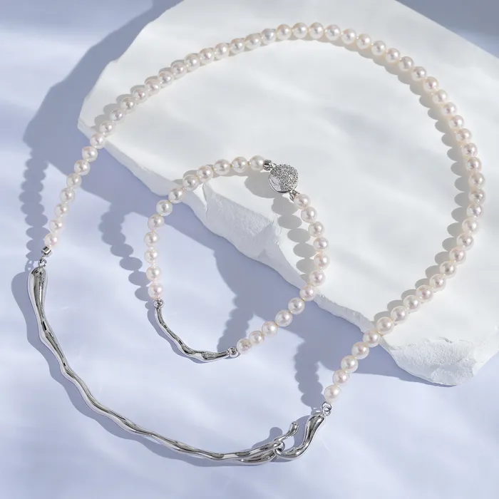 Pearly Lustre Necklaces Freshwater Pearl Necklace WN00537 FLUID