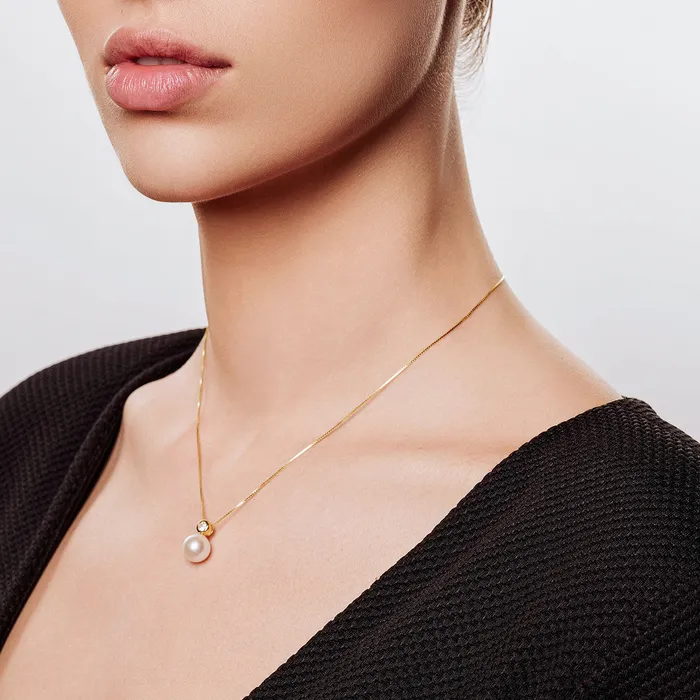 Pearly Lustre Necklaces Top Grade Freshwater Pearl Necklace WN00684 BUBBLE