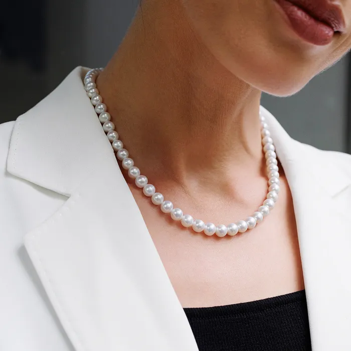 Pearly Lustre Necklaces Top Grade White Freshwater Pearl Necklace WN00043