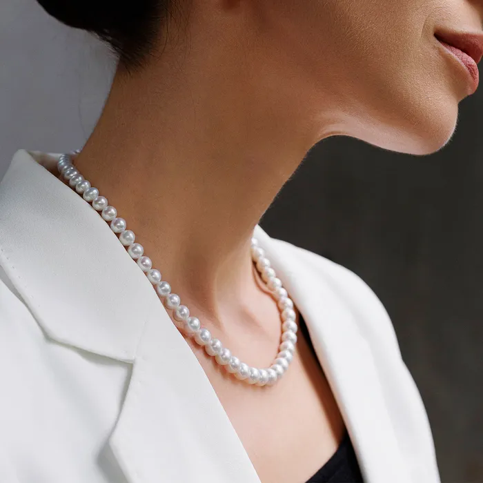 Pearly Lustre Necklaces Top Grade White Freshwater Pearl Necklace WN00043