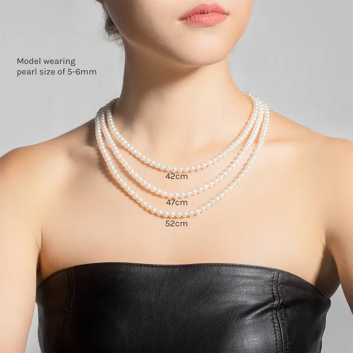 Pearly Lustre Necklaces Top Grade White Freshwater Pearl Necklace WN00043