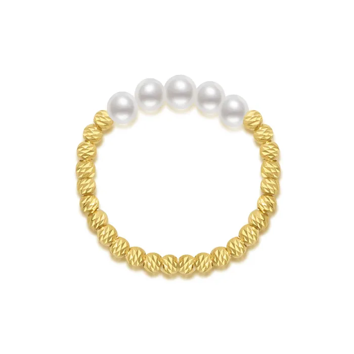 Pearly Lustre Rings 18k Solid Gold Freshwater Pearl Ring KR00035