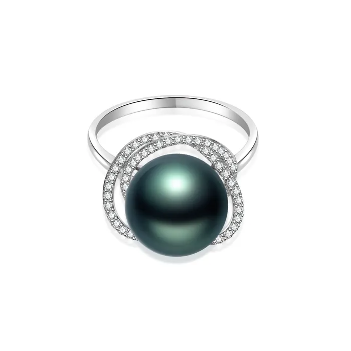 Pearly Lustre Rings 18K Solid Gold Tahitian Pearl Ring KR00120