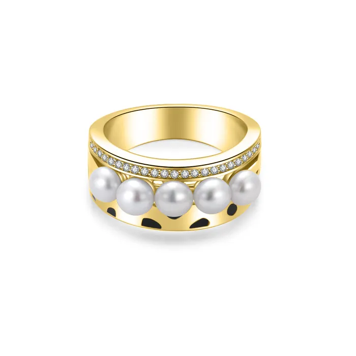 Pearly Lustre Rings Cheetah Print Pearl Ring WR00279 SAFARI
