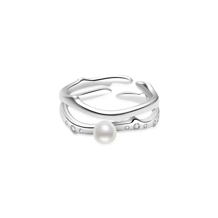 Pearly Lustre Rings Top Grade Freshwater Pearl Ring WR00329 ROSE