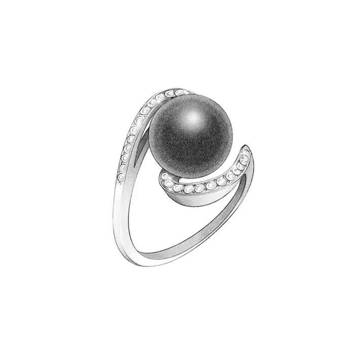 Pearly Lustre Simple Drawing PM00013 Rings