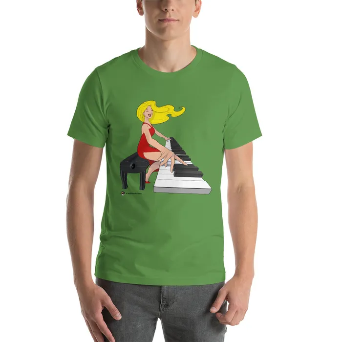 Piano Fan Shop Earrings Jamming Blonde Pianist TShirt