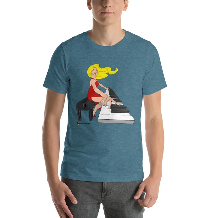 Piano Fan Shop Earrings Jamming Blonde Pianist TShirt