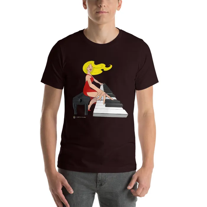Piano Fan Shop Earrings Jamming Blonde Pianist TShirt