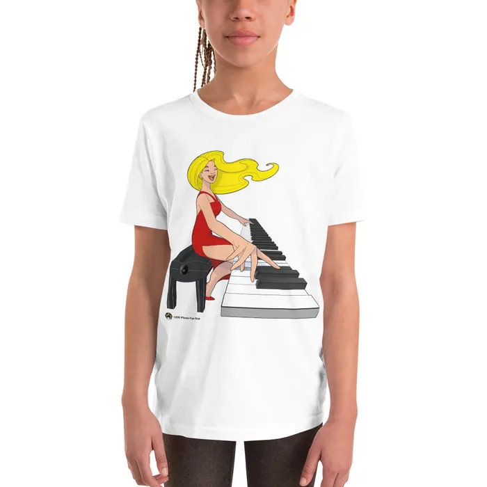 Piano Fan Shop Earrings Jamming Blonde Pianist TShirt