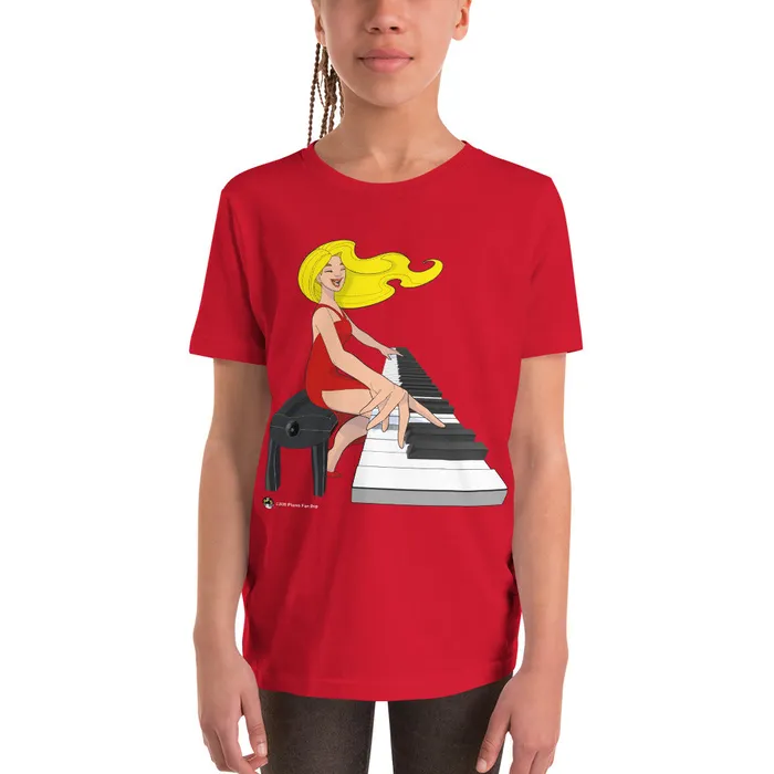 Piano Fan Shop Earrings Jamming Blonde Pianist TShirt