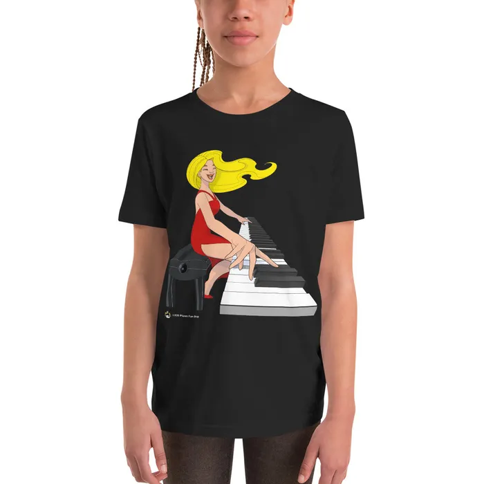 Piano Fan Shop Earrings Jamming Blonde Pianist TShirt
