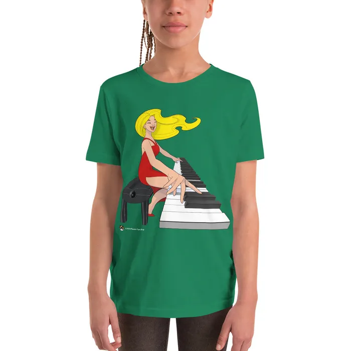 Piano Fan Shop Earrings Jamming Blonde Pianist TShirt