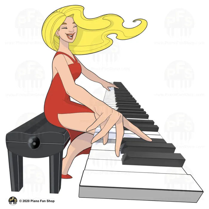 Piano Fan Shop Earrings Jamming Blonde Pianist TShirt