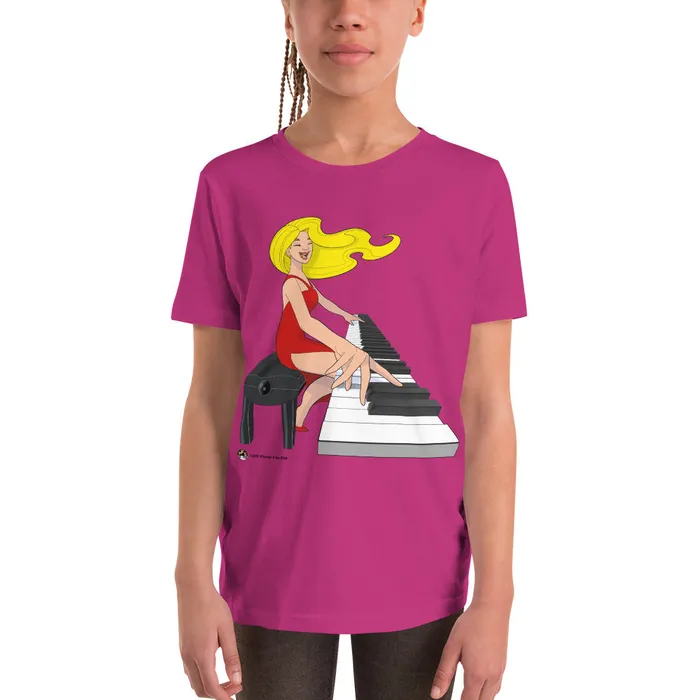 Piano Fan Shop Earrings Jamming Blonde Pianist TShirt