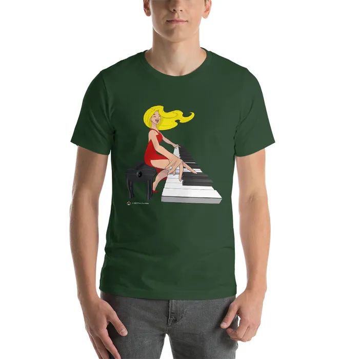 Piano Fan Shop Earrings Jamming Blonde Pianist TShirt