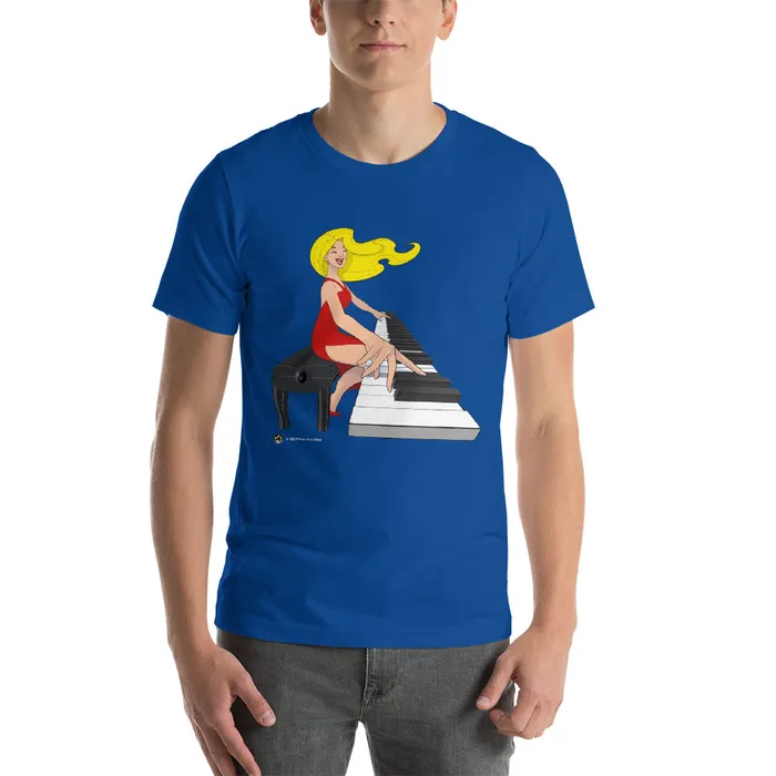 Piano Fan Shop Earrings Jamming Blonde Pianist TShirt