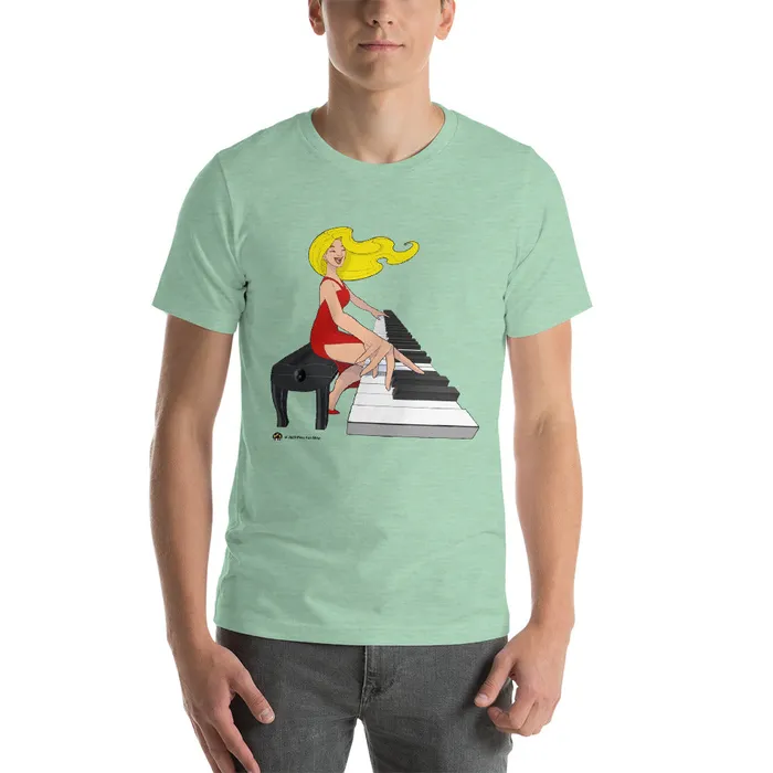 Piano Fan Shop Earrings Jamming Blonde Pianist TShirt