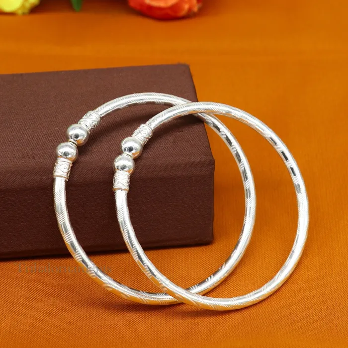 Plain white design sterling silver handmade amazing design bangle bracelet kada excellent customized design bangle kada unisex gift nba230 TRIBAL ORNAMENTS Bracelets