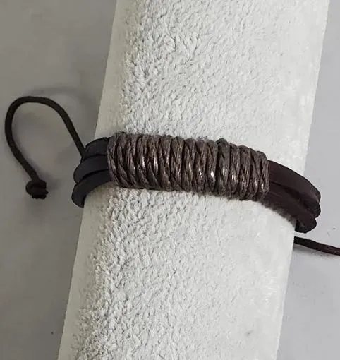 polly Bracelets AZ525 Brown Cord Leather Bracelet
