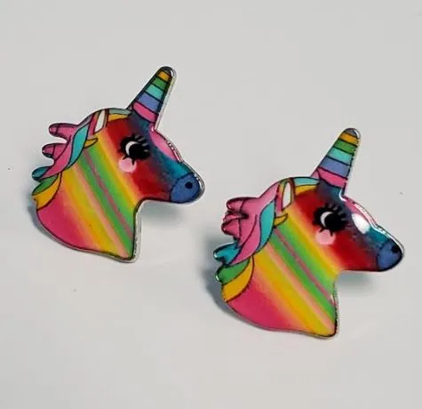 polly Earrings L283 Multi Color Unicorn Earrings