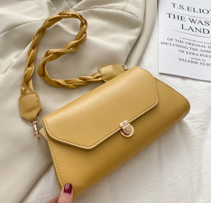 polly Earrings PB165 Yellow Twisted Strap Purse