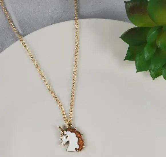 polly L13 Gold Baked Enamel Yellow Unicorn Necklace with FREE Earrings Necklaces polly L13 Gold Baked Enamel Yellow Unicorn Necklace with FREE Earrings Necklaces