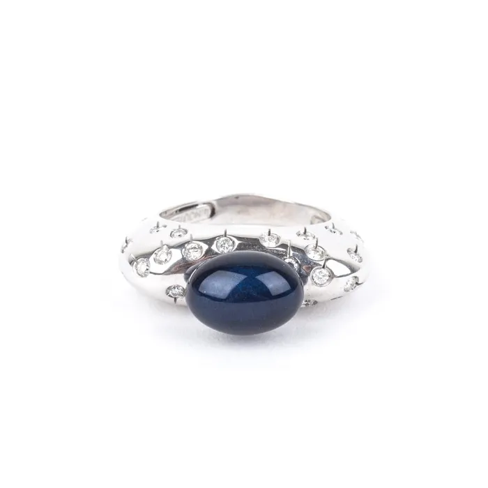 PreOwned Blue Enamel and Diamond Ring La Nouvelle Bague Rings
