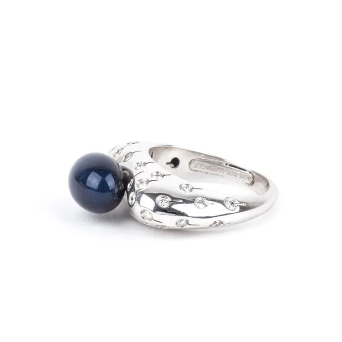 PreOwned Blue Enamel and Diamond Ring La Nouvelle Bague Rings