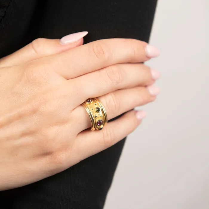 PreOwned Denise Roberge MultiGemstone Cabochon Ring Denise Roberge Rings