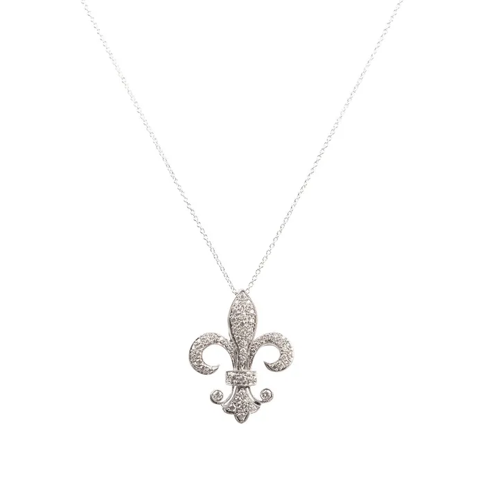 PreOwned Diamond Fleur De Lis Pendant STORE 5a Necklaces