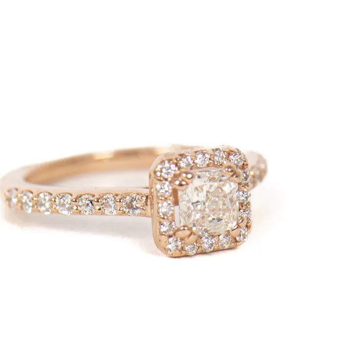 PreOwned Diamond Halo Engagement Ring STORE 5a Luxury Preowned Goods Rings