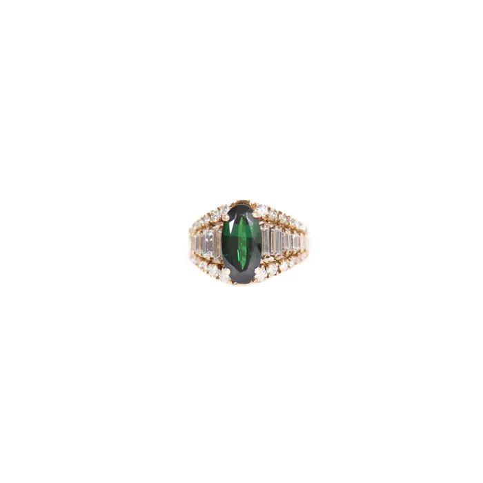 PreOwned Green Garnet and Diamond Ring STORE 5a Rings
