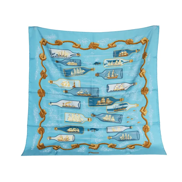 PreOwned Hermes Bouteilles A La Mer Scarf 90 Hermes Earrings
