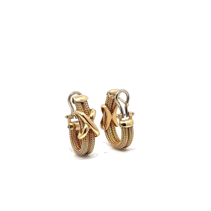 PreOwned Italian Mesh X Loop Earrings STORE 5a Earrings