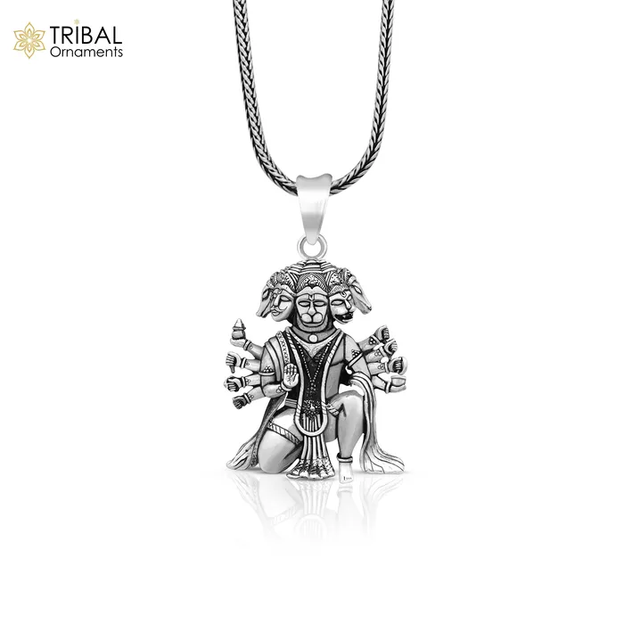 Pure 925 sterling silver handmade Hindu god Lord Panchmukhi Hanuman pendant amazing designer fabulous pendant unisex gifting jewelry ssp486 TRIBAL ORNAMENTS Necklaces Pure 925 sterling silver handmade Hindu god Lord Panchmukhi Hanuman pendant amazing designer fabulous pendant unisex gifting jewelry ssp486 TRIBAL ORNAMENTS Necklaces
