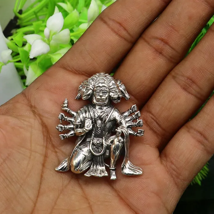 Pure 925 sterling silver handmade Hindu god Lord Panchmukhi Hanuman pendant amazing designer fabulous pendant unisex gifting jewelry ssp486 TRIBAL ORNAMENTS Necklaces